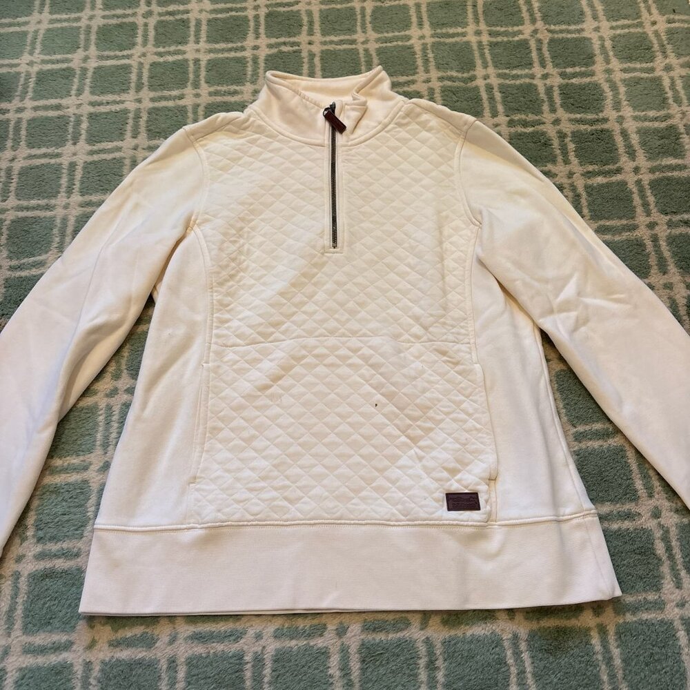 LL Bean quilted quarter zip S